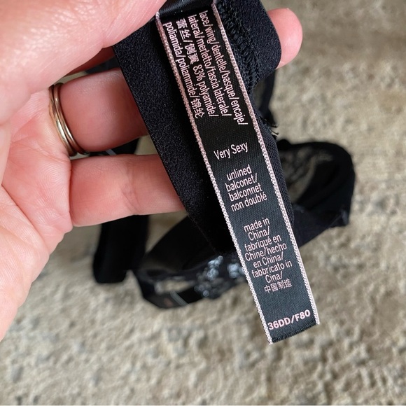 Victoria’s Secret Very Sexy Unlined Balconet Sheer Lace Glitter Sparkle Bra:36DD - Picture 8 of 8